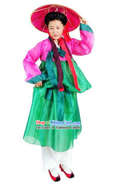 Ancient Korean Dance Costume and Hat for Women