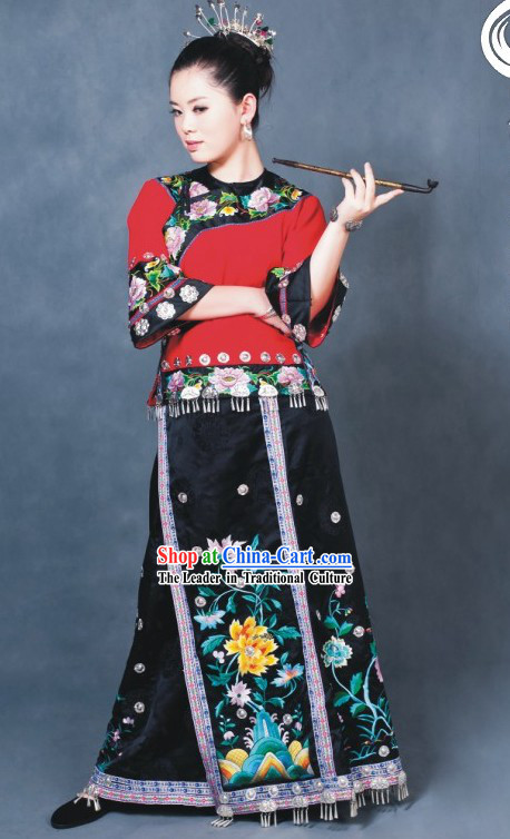 Chinese Traditional Minority Dance Costumes Complete Set