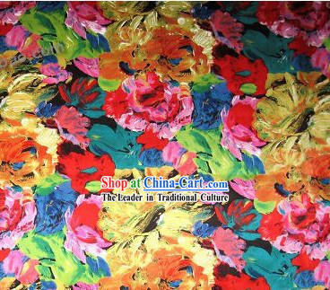 Chinese Sun Flower Silk Fabric
