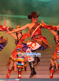 Zha Xi De Le Tibetan Dance Costume Complete Set