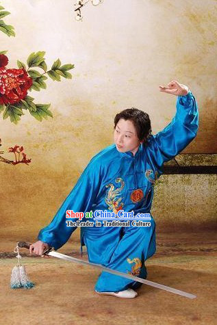 Double Phoenix Embroidery Kung Fu Dress Complete Set