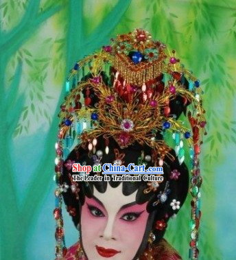 Beijing Opera Wig and Hair Decoration Complete Set