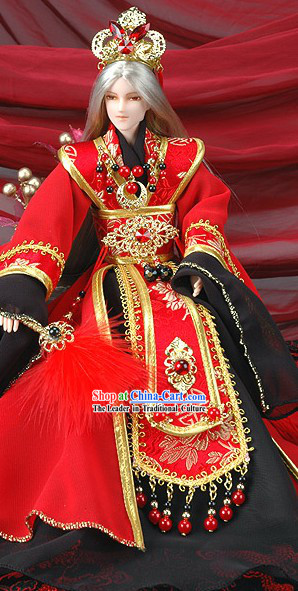 Chinese Classical Prince Costume and Hair Accessories Complete Set