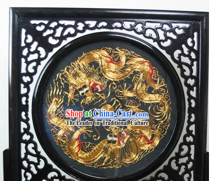Chinese Double-sided Embroidery Handicraft-Dragon and Phoenix