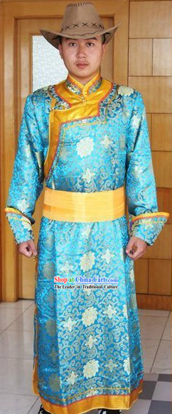 Traditional Mongolian Costumes and Hat for Men