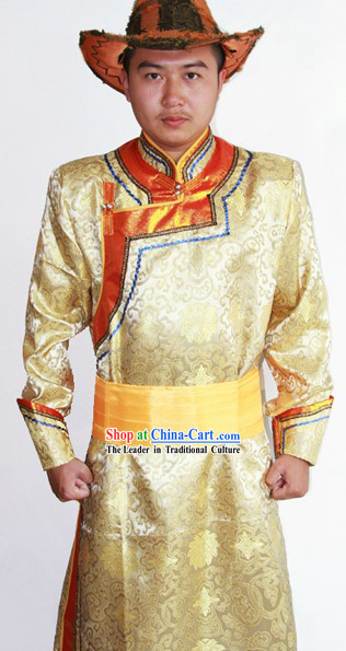 Traditional Mongolian Minority Costumes and Hat for Men