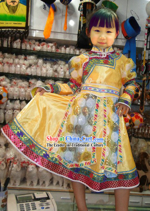 Traditional Mongolian Little Princess Costumes for Children