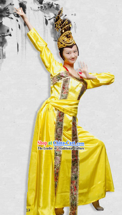 Tang Dynasty Palace Dance Costume and Headpiece