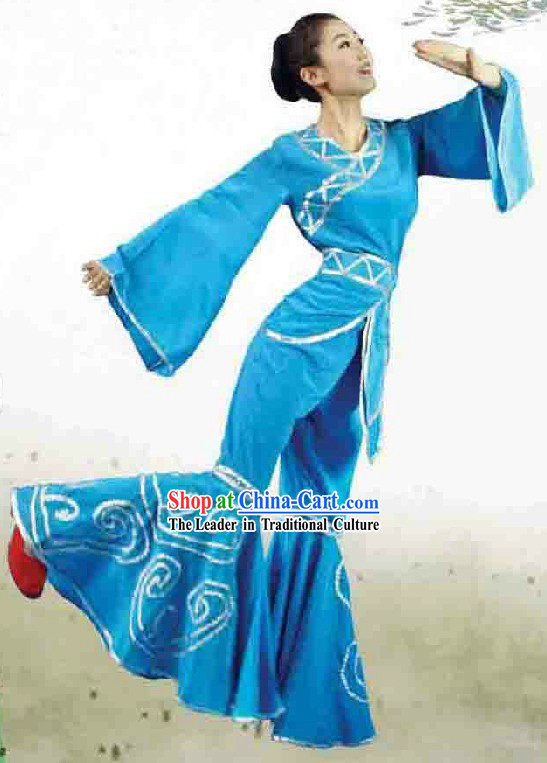 Chinese Classic Blue Dance Costume
