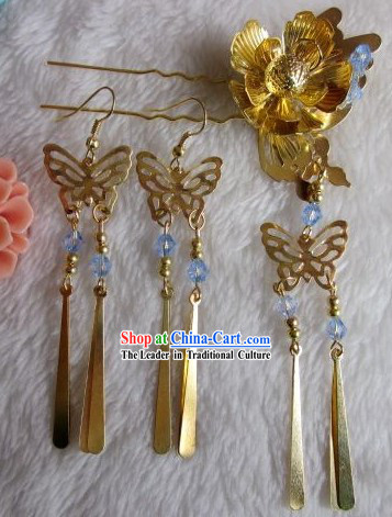 Ancient Style Chinese Hair Accessories and Earrings Set