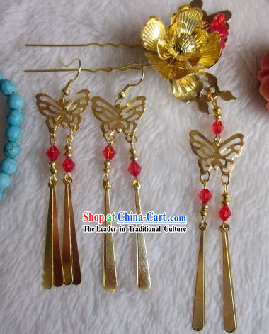 Ancient Style Chinese Hair Accessories and Earrings Set