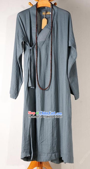 Traditional Chinese Grey Long Monk Robe