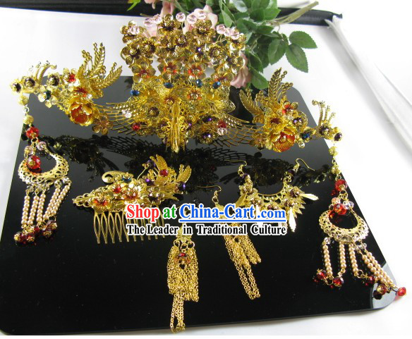 Ancient Chinese Style Phoenix Wedding Hair Accessories Set