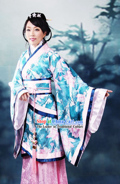 Ancient Chinese Princess Lotus Flower Clothing Complete Set