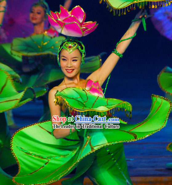 Chinese Lotus Dance Costumes Complete Set