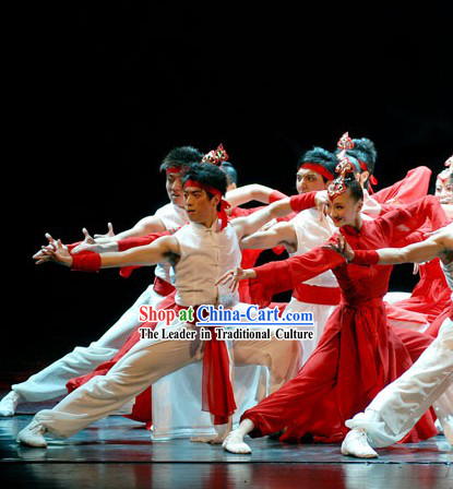 Traditional Chinese Marial Arts Dance Costumes 2 Sets for Men and Women