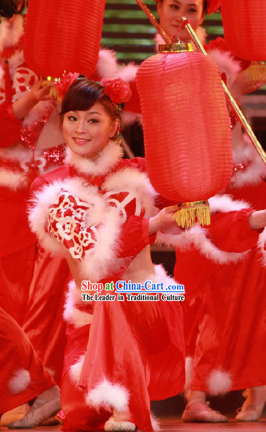 Chinese New Year Lantern Dance Costume Set for Women