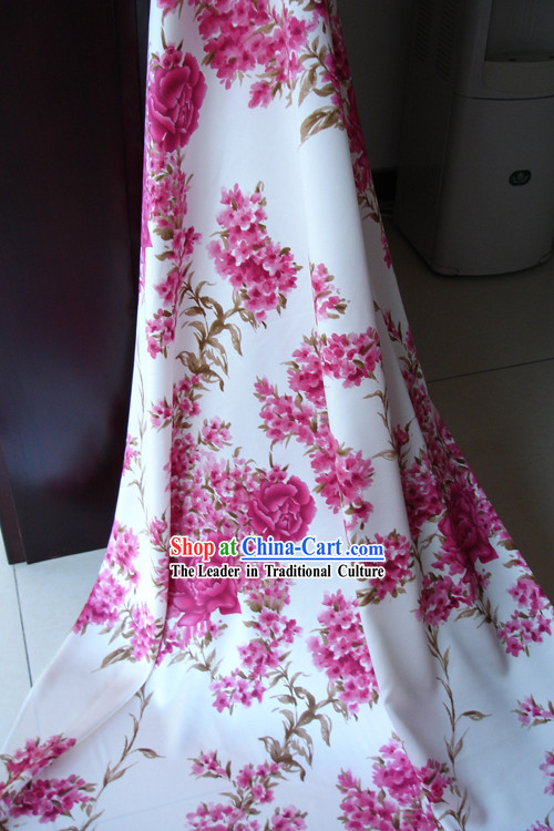 Traditional Chinese Flower Silk Fabric