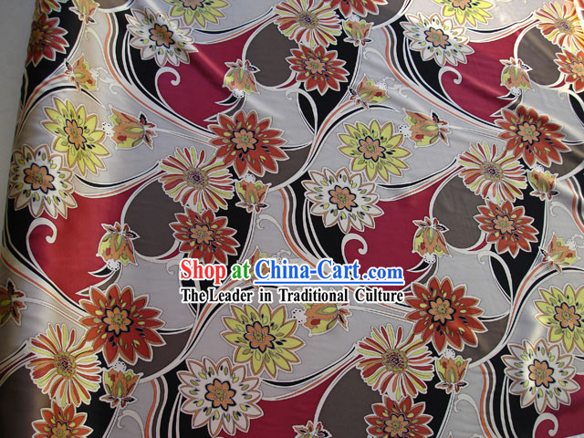 Traditional Chinese Flower Silk Fabric