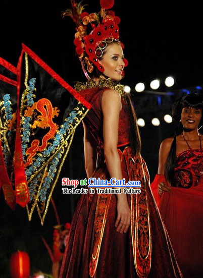 Chinese Style Beauty Pageant Costumes Complete Set