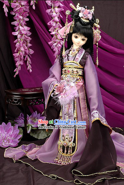 China Tang Dynasty Women Dress and Headpiece Set