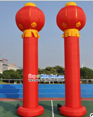 236 Inch Large Inflatable Chinese Red Lantern Column