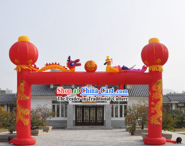 Large Inflatable Dragons and Phoenix Archway Set