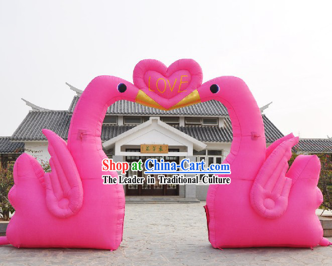 Large Romantic Wedding Infatable Swan Arch