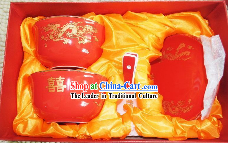 Traditional Chinese Wedding Ceramic Bowls 6 Pieces Set