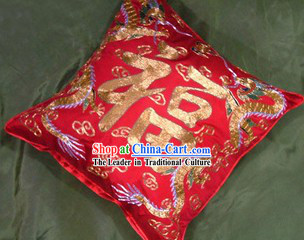 Chinese Traditional Dragon Phoenix Wedding Cushion