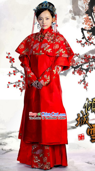 Chinese Red Embroidered Wedding Dress