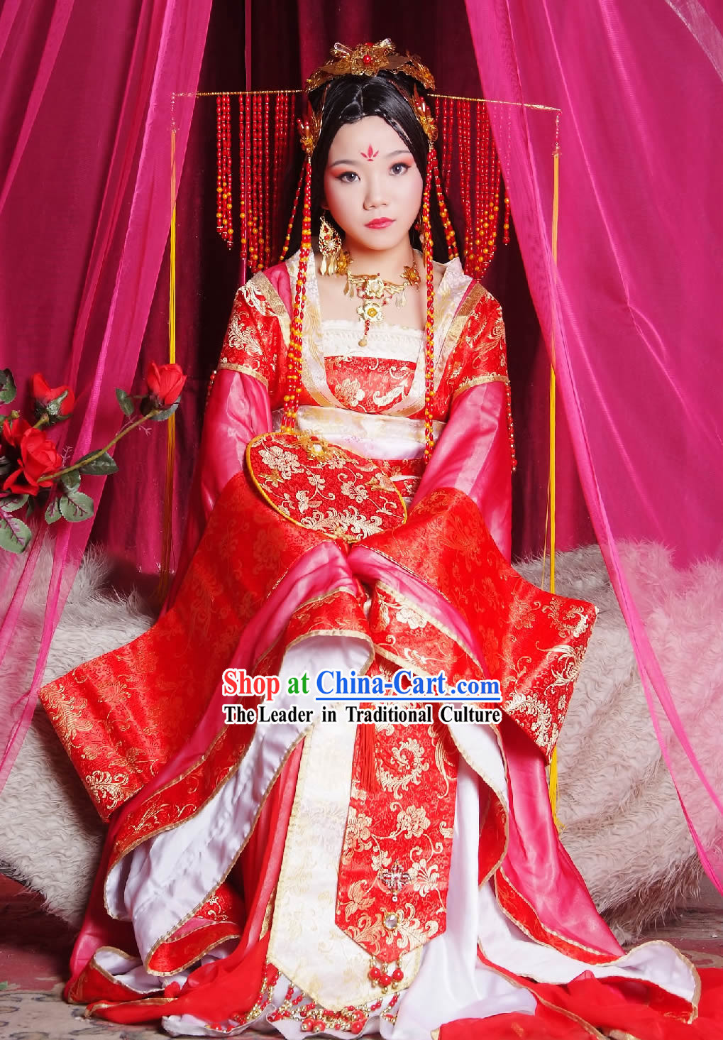 Tang Dynasty Princess Dress and Hair Accessories Complete Set