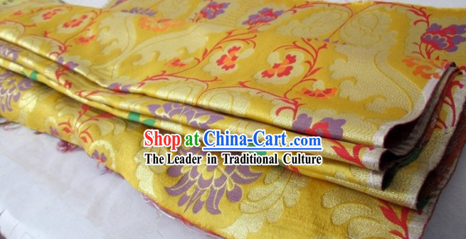 Traditional Chinese Folk Golden Brocade Fabric