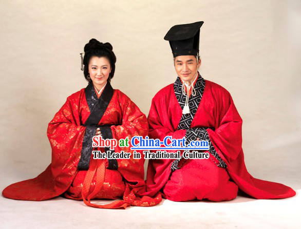 Supreme Chinese Wedding Dress 2 Sets for Men and Women