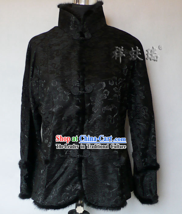Traditional Rui Fu Xiang Black Tang Suit for Women