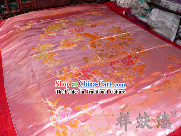 Chinese Peking Rui Fu Xiang Wedding Brocade Bedcover
