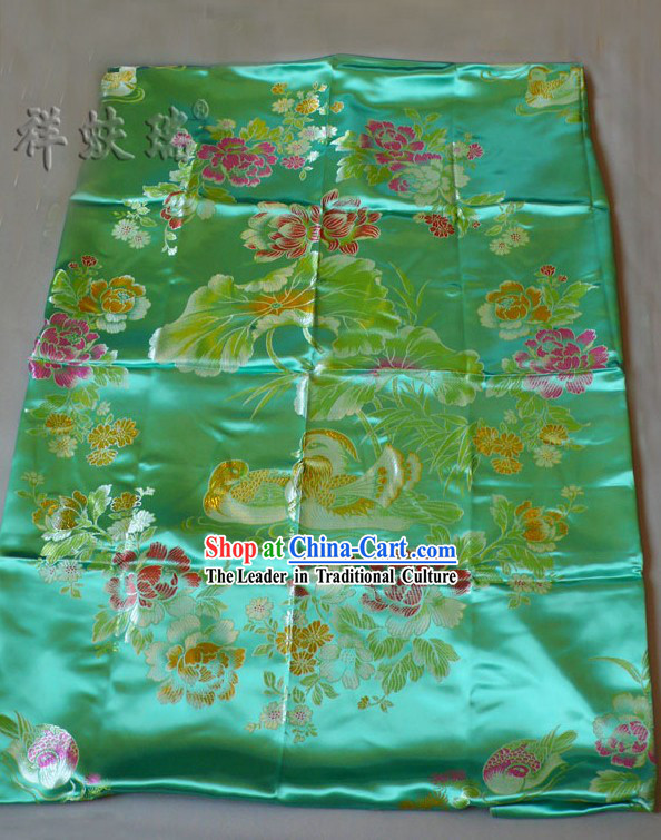 Chinese Peking Rui Fu Xiang Mandarin Ducks Wedding Brocade Bedcover