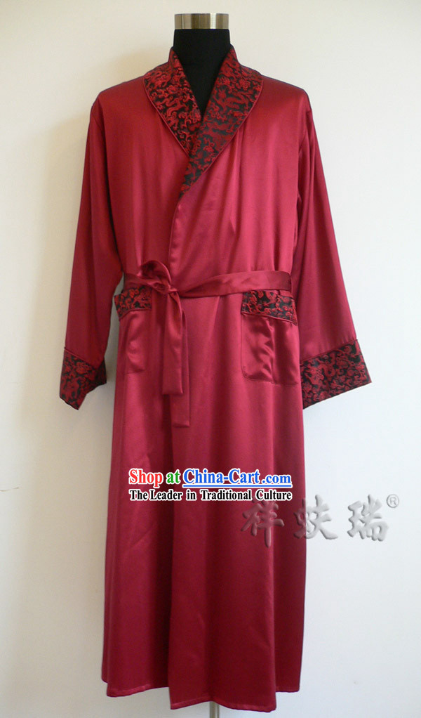 Beijing Rui Fu Xiang Silk Red Dragon Pajama for Men