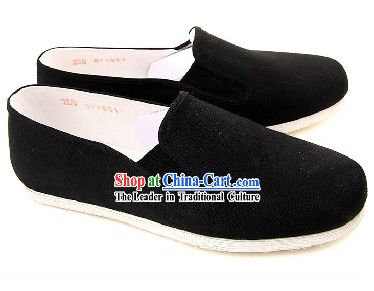 Chinese Classic Handmade Bu Ying Zhai Black Cloth Shoes for Men