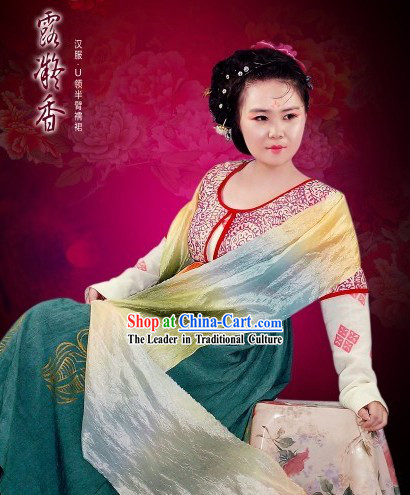 Chinese Classical Tang Dynasty Clothing Complete Set for Women