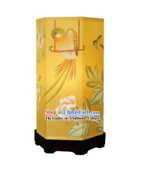 Chinese Classical Hand Painted Silk Floor Lantern