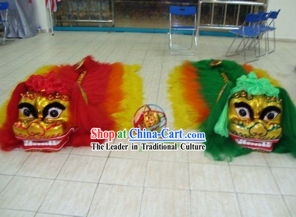 Top Chinese Classic Beijing Lion Dance Costumes 2 Sets