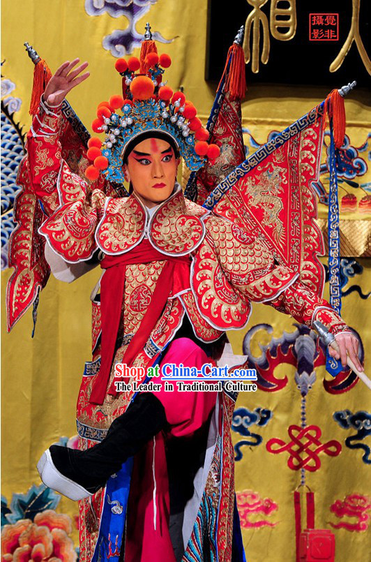 Chinese Peking Opera Da Kao Armor Costumes Complete Set