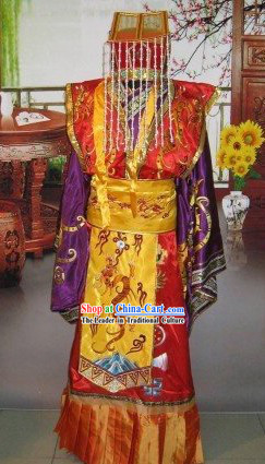 Ancient Song Dynasty Emperor Dragon Costumes and Coronet Set