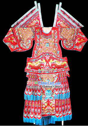 Peking Opera Da Kao Armor Costumes and Hat Set for Women