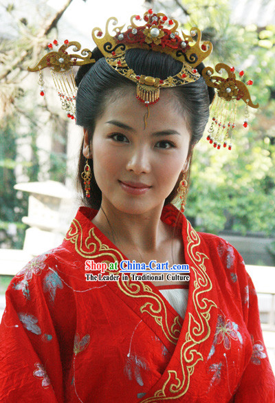 Ancient Chinese Wedding Bride Headpiece Set
