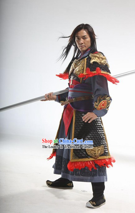 Ancient Chinese Zhao Zilong Armor Cosplay Costumes Full Set for Men