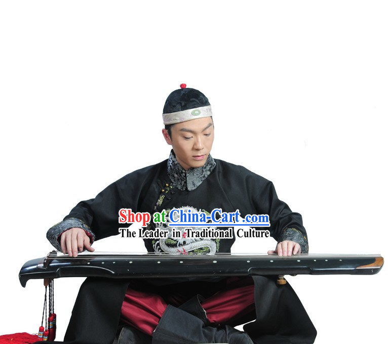 Qing Dynasty Prince Clothing and Hat Complete Set