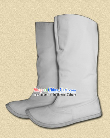 Ming Dynasty Horse Riding White Boots for Men