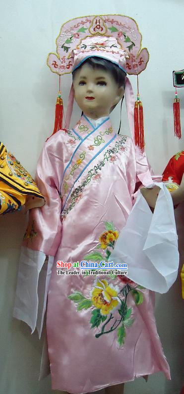 Peking Opera Xiao Sheng Embroidered Flower Costumes for Kids